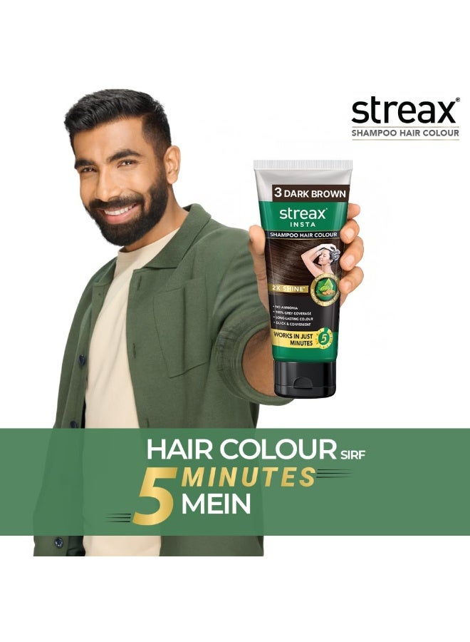 Streax Shampoo Hair Colour, 60 ml - Dark Brown, Easy DIY- Squeeze Pack - Image 5